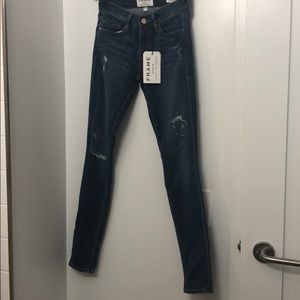 Frame distressed skinny jeans